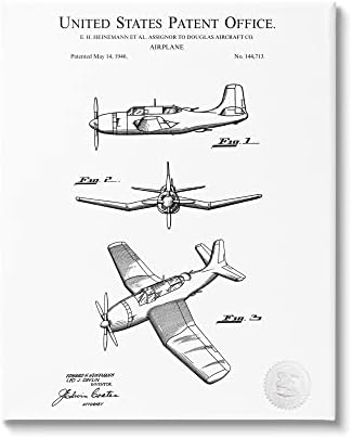 Подробна патентна карта на самолета Stupell Industries, стенно изкуство върху платно, дизайн на Карл Хронека