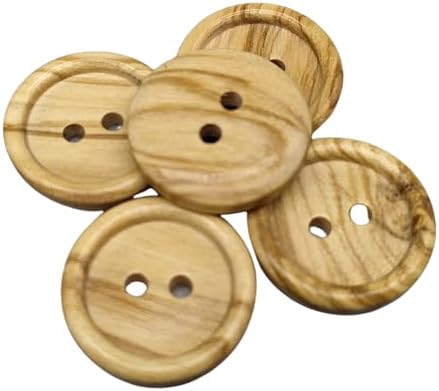 Копчета от маслиново дърво - 2 дупки / 5 размер - (12, 15, 18, 20 х 25 мм) - Произведени в Европа (18 мм)