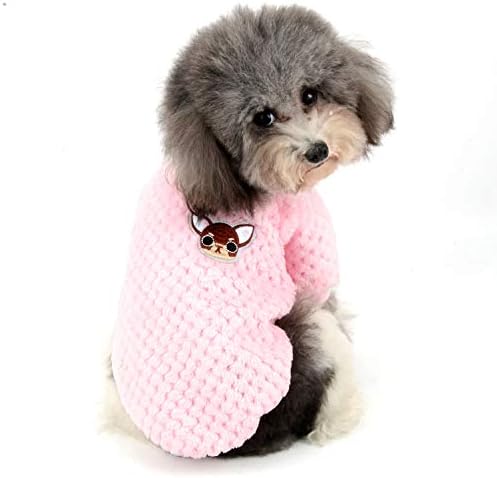 Ranphy Руното Пижами за малко кученце, Сладка пижама за кученца с бродерия Fawn цветове, Меки Тениски с кученца, Топъл Пуловер,