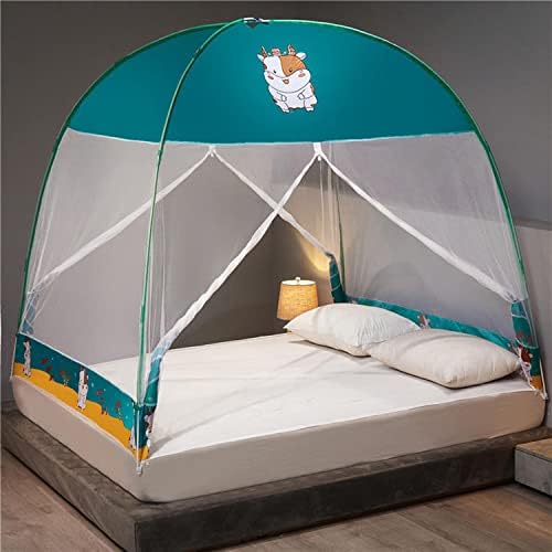 VOIV Всплывающая mosquito net Едно Двойно легло Двойна врата с цип Преносима палатка Пътна mosquito net, Подходящ за спални (Размер: 120x200x135 см)