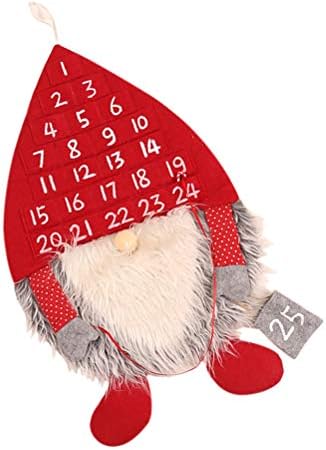 ABOOFAN 2 бр. Коледен Шведски Джудже Дизайн Адвент-Календар Окачен Коледна Червена Шапка Шведски Календар за Обратно Броене на Дядо Коледа за Коледна Украса Подпори за