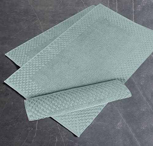 Класически турски кърпа с текстура от памук премиум-клас, комплект постелки за баня от 2 теми - Меки, поглъщащ, бързо съхнещи Луксозни хавлиени кърпи от турски памук