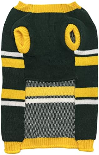 Пуловер за кучета NFL Грийн Бей Пакърс, размера е Много Голям. Топъл и Уютен Вязаный Пуловер за домашни любимци с логото на отбор