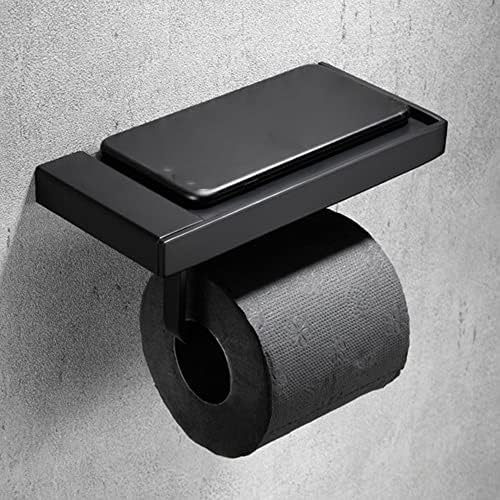 WYKDD Държач за Тоалетна хартия с рафт за телефон, закачалка за ролята на цигарена хартия от Неръждаема Стомана, Монтиране на стена,