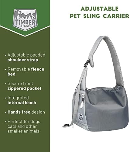 Дишаща чанта-переноска за кучета TIMBER RIDGE, Регулируема Презрамка и цип джоб, Чанта-Переноска за малки Кучета с подвижна флисовым ложем, Подходящ за кученца и котки за