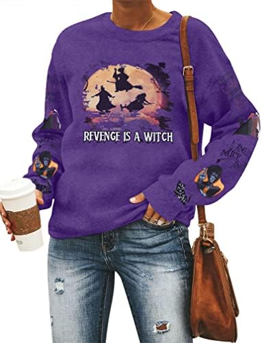 Hoody На Хелоуин, Женски Графичен Пуловер Sanderson Sisters, Блузи, Фокус-Бокус, Забавни Ризи Новост С Дълъг Ръкав