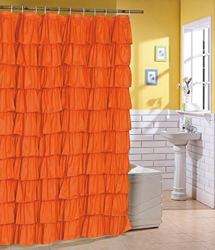 ПРОЛЕТНО Дизайнерски душ Завеса За душ С Рюшами в стил фламенко (Оранжева)