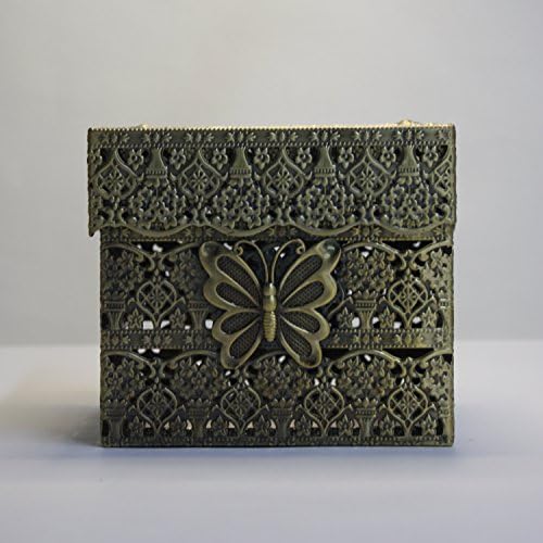 Ретро Квадратен Държач за кърпички с пеперуда SEHAMANO – Антични Декоративна Метална Капачка Кутии за Салфетки Ръчно изработени,