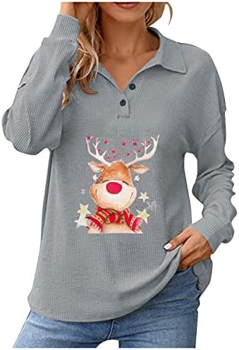 Големи размери-Блузи за Жени, Свободни Тениски с Коледните Принтом, повдигащ, Зимни Дрехи за бременни
