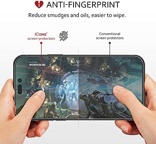 Матово защитно фолио iCarez HD с антирефлексно покритие за iPhone 14 Pro 6,1 инча [3 опаковки] (подходящ за своята практика) Премиум-клас, Без мехурчета, лесно да се прилага при и