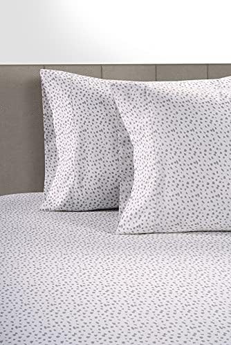 Калъфка за възглавница от органичен памук LANE LINEN - Стандартен Размер и Хрупкави Покривала за спални възглавници от перкалевого тъкат, комплект от 2 Бели (в сив грах)
