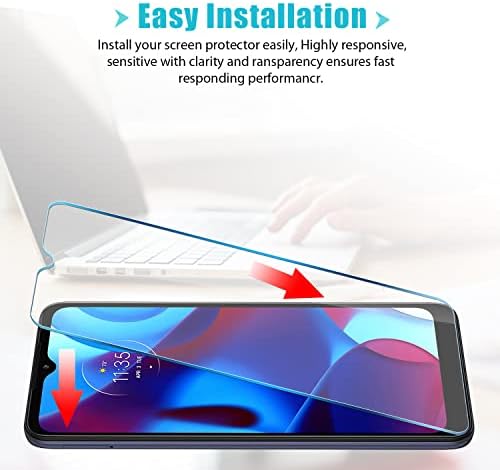 [3 опаковки] Защитен слой от закалено стъкло Zeking, предназначена за Motorola Moto G Pure (2021), твърдост на екрана 9H [Яснота HD], удобна за корпуса, без мехурчета от надраскване