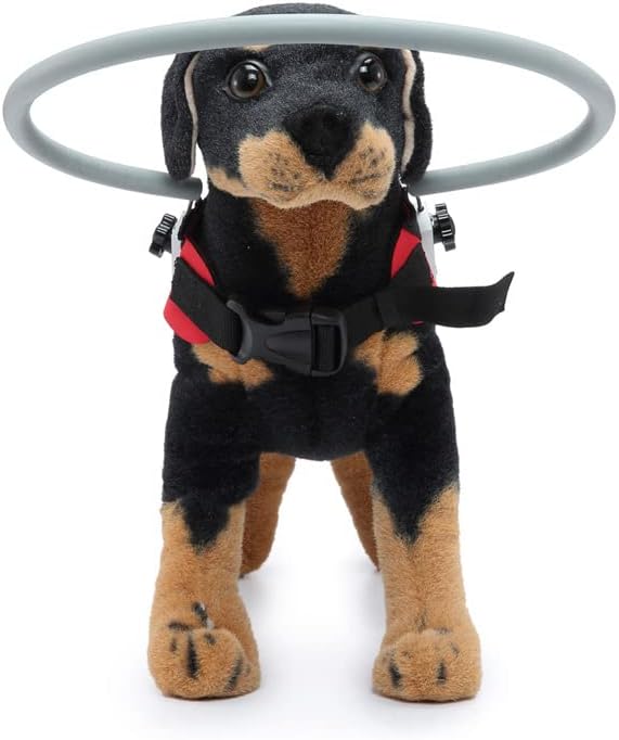 Eledume Blind Dog Halo, Регулируем Шлейка Halo за Сляпо куче, Сигурно Безделник Устройство За Колан Сляпо Куче, Пръстен Защитна Жилетка за кучета - Предотвращайте аварии и укре?