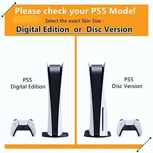 ECLAY FXCON за PS5 Skin Disc Edition & Digital Edition на Винил калъф за конзола и контролер, който е защитен от надраскване, съвместим с PS5 183565, без мехурчета (Размер: цифрова издание)