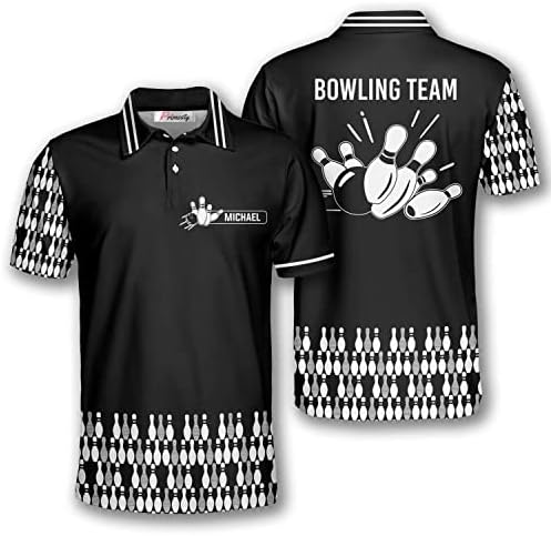 Обичай Риза за боулинг PRIMESTY за мъже, Персонализирани Тениски за боулинг с потребителско име и име на отбора, Изработени по поръчка