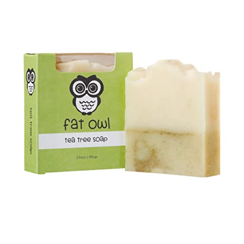Блокчета натурален сапун ръчно изработени Fat Owl Products - Без палмово масло, Органични сапун за мъже и жени - студено пресовано, без ароматизатори, 3,5 грама на сапун за тя