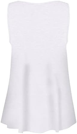 Дамски Летни Ежедневни Однотонная Тениска с кръгло деколте Без ръкави 2023, Потник, Блуза