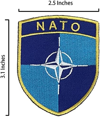 A-ONE 3D Нашивка с бродерия символ НАТО + Эмалевая на Жени с военните флага на Гърция, Апликация за Бейзболни Шапки, Горна дреха, Яке, Раница, Дънки, Парусиновая обувки, Б