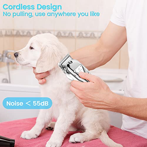 Насладете се на Кусачками за грижа за гъста коса на домашни кучета, Професионален Wi-машинка за подстригване, за подстригване на кучета с LCD дисплей и острие от неръж