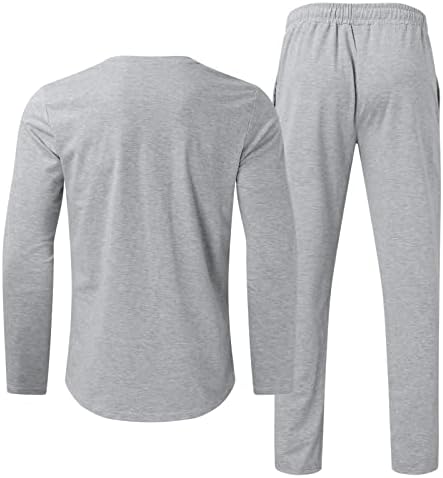 DSODAN BEUU, Мъжки Комплекти спортни облекла от 2 теми, 2022, плътно Прилепнали тениски с дълъг ръкав, Ежедневни Панталони-молив,
