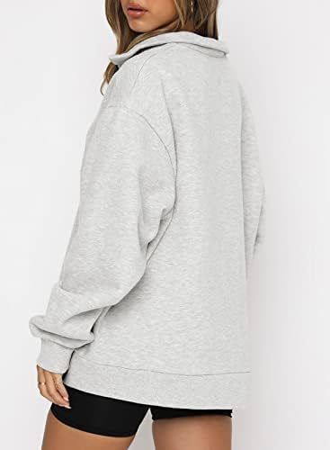 BLENCOT/ Женски Свитшоты Оверсайз джоб с дълъг ръкав, Обикновен мек вълнен плат Пуловер за тренировки с заниженными рамене, S-2XL
