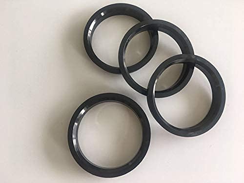NB-AERO 4 бр. Черни полиуглеродные пръстени от 75 mm (колелце) до 63,4 мм (Ступица) | Централно пръстен Hubcentric от 63,4 мм до
