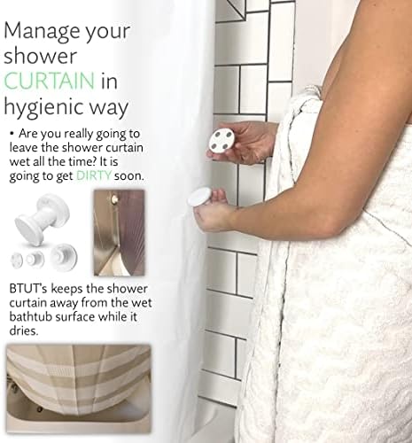 BTUT Quickdry Държач за душ завеси - 2 Комплекта магнити за вентилация завеси за душ върху страничната стена за изсушаване на въздуха - Магнитен държач за душ за поддържан?