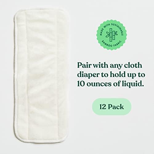 5-слойни тъканни вложки за памперси Naturals. Бамбукови за многократна употреба втулки (опаковка от 12 броя)