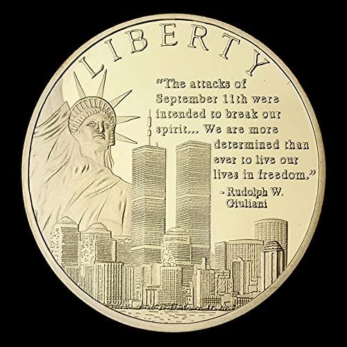 2021 20-та годишнина на терористичните атаки на 11 септември в Световния търговски център Коллекционный подарък Златна Монета на