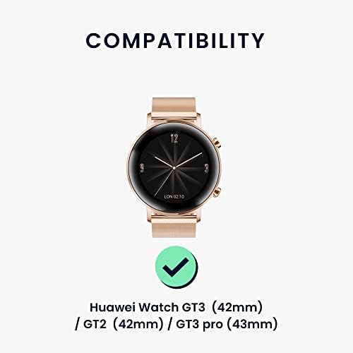 силиконови въжета kwmobile, съвместими с Huawei Watch GT3 42 мм / GT2 42 мм / GT3 Pro 43 мм (опаковка от 2) - Размер S 5,5-7,9 инча (14-19,8 см) - Черен /лавандово-сив