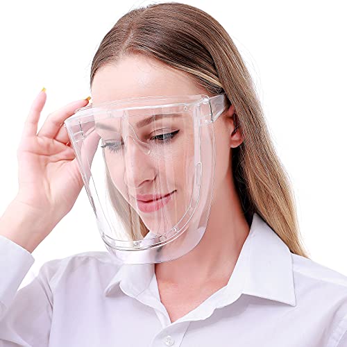 EWA (в опаковката 5 сменяеми козирки) Прозрачна Защитна маска за лице, ултра-леки за Многократна употреба Прозрачни очила с висока