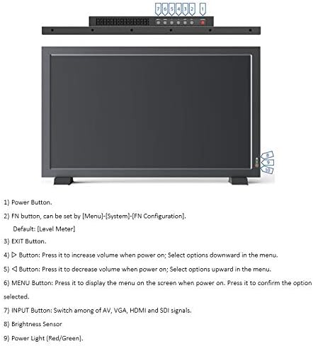 LILLIPUT 21,5-инчов PVM210S SDI, HDMI за Публично Гледане на Професионален Видеомонитор за Камери, Аудио-видео система с Висока Яркост 1000ниц VGA BNC Видео HDR Монитор