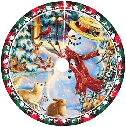 Снежен човек Снежинка Протеин Елен е Съобразена Пола Коледа 30 См Коледни Декорации за дома в клетка от Бъфало Коледната Украса На Празнични Партита Селска Къща Кол