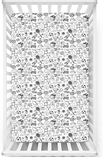 Кухненски Кърпи на тема спорт, Портативни мини-Кърпи в яслата Меки и Дишащи Кърпи-Бебешки Кърпи в яслата за момиче или момче, 24 x 38, Сив графит Бял