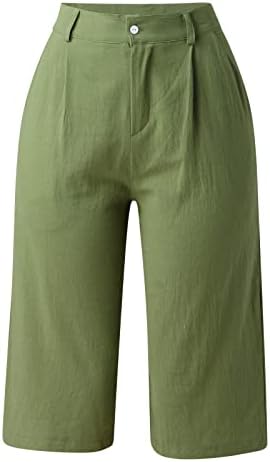 Къси панталони-Бермуди с принтом, Дамски Ежедневни Летни Плетени къси Панталони с Дължина до Коляното с Дълбоки Джобове, Дълги Панталони