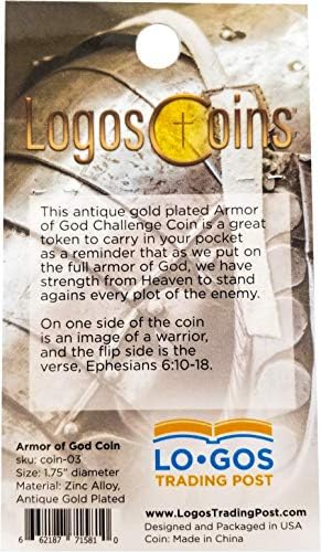 Бронята на Бог, Обемна опаковка от 3 монети Религиозни повикване Силен войн, Инструмент за запаметяване на Текстове за изучаване на Библията Тийнейджъри, за мъже и ?