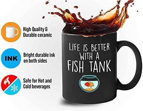 Кафеена чаша Bubble Hugs За любителите на риба 11 грама, Черна - Lfe по-Добре се Съчетава С Аквариум За Риби - Аквариум Златни Рибки,