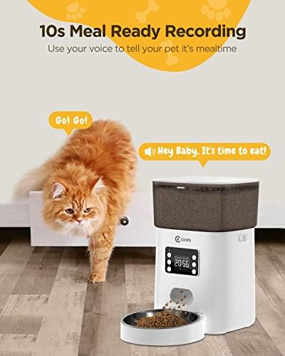 Ciays Автоматични Хранилки за Котки, Захранващи Храна за котки с Обем до 20 литра, на 6 хранения На Ден, Опаковка Суха Храна за