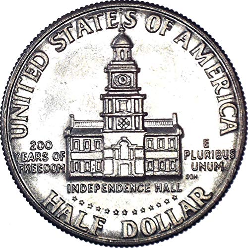 1976 Кенеди Полдоллара 50 цента На Около необращенном формата на