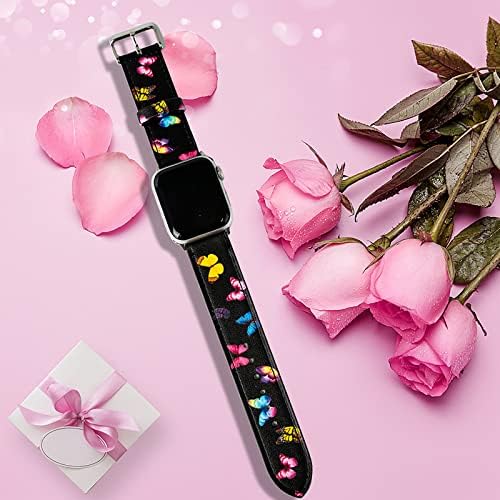 Каишка за часовник за жени и момичета, съвместим с Apple Watch 41 мм, 40 мм, 38 мм, от екологично чиста кожа за Apple iwatch серия 8/7/6/5/4/3/2/1 / SE