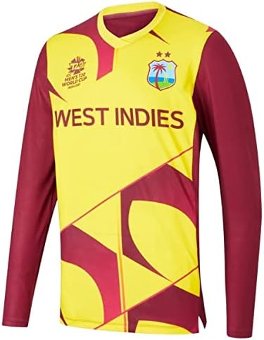 Западна Индия реплика тениски на световното първенство T20 2021 г. от полиестер Dryfit за овлажняване.