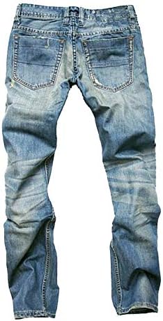Andongnywell Мъжки Скъсани Стегнати Байкерские Дънки Slim Fit Издържат Дънкови Панталони Разрушени Панталони с ципове