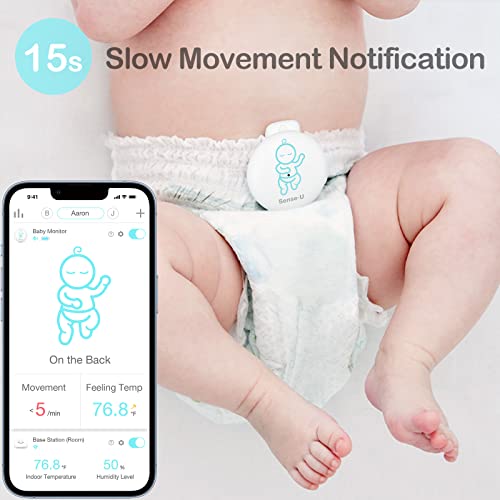 Умен следи бебето Sense-U 3: известия в реално време за движението на корема, преобръщане, усещането за температура и влажност на