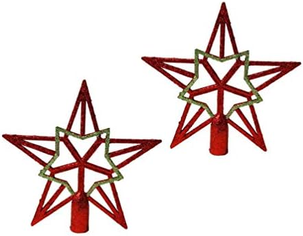 Amosfun на Окачването 2 бр. Коледна Елха Topper Сверкающая Коледно Дърво Сверкающая Звезда на Адвент Звезда Празнични Аксесоари
