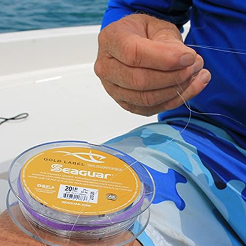 Риболов линия Seaguar Gold Label от Фторуглерода, якост на опън 25 килограма, 50yds, Прозрачна - 25GL50