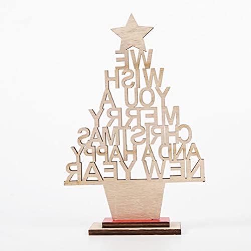 Една Великолепна Дървена Настолна Коледно Дърво Желая Ви Весела Коледа Коледна Елха Миниатюрна Елха Коледна Украса За Вашия Работен