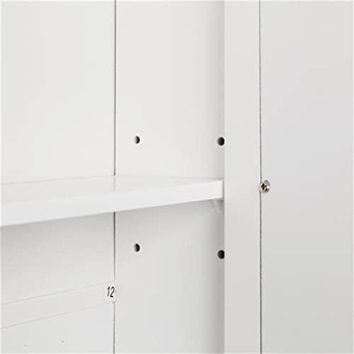 n/a Шкаф за съхранение с двойна врата, Огледална на срока за вътрешна баня, Стенен шкаф, бяла (Цвят: A, размер: както е показано)