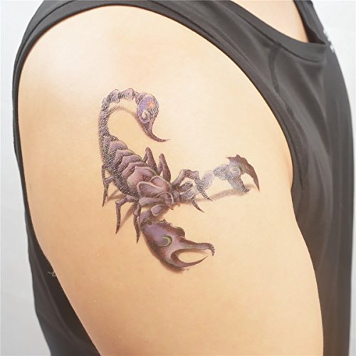 COKOHAPPY 5 Листа Временна Татуировка 3D Скорпион за Жени, Мъже Долната Част на Гърба, Рамото Врата Ръка