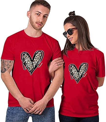 ZNNE Еднакви Ризи за двойки, Женска Блуза, Тениски с принтом Любовта на Свети Валентин, Къс ръкав, за двойки, Женски Подаръци, Подарък