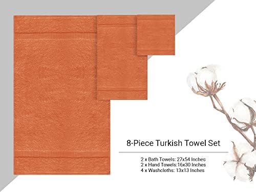 Кърпи Bazaar от турски памук Премиум-клас, сверхмягкие и абсорбиращи (Комплект кърпи от 8 теми, корал)